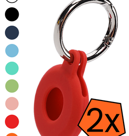 Nomfy Nomfy AirTag 2 Hoesje Siliconen - Rood - 2 PACK