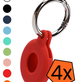 Nomfy Nomfy AirTag 2 Hoesje Siliconen - Rood - 4 PACK