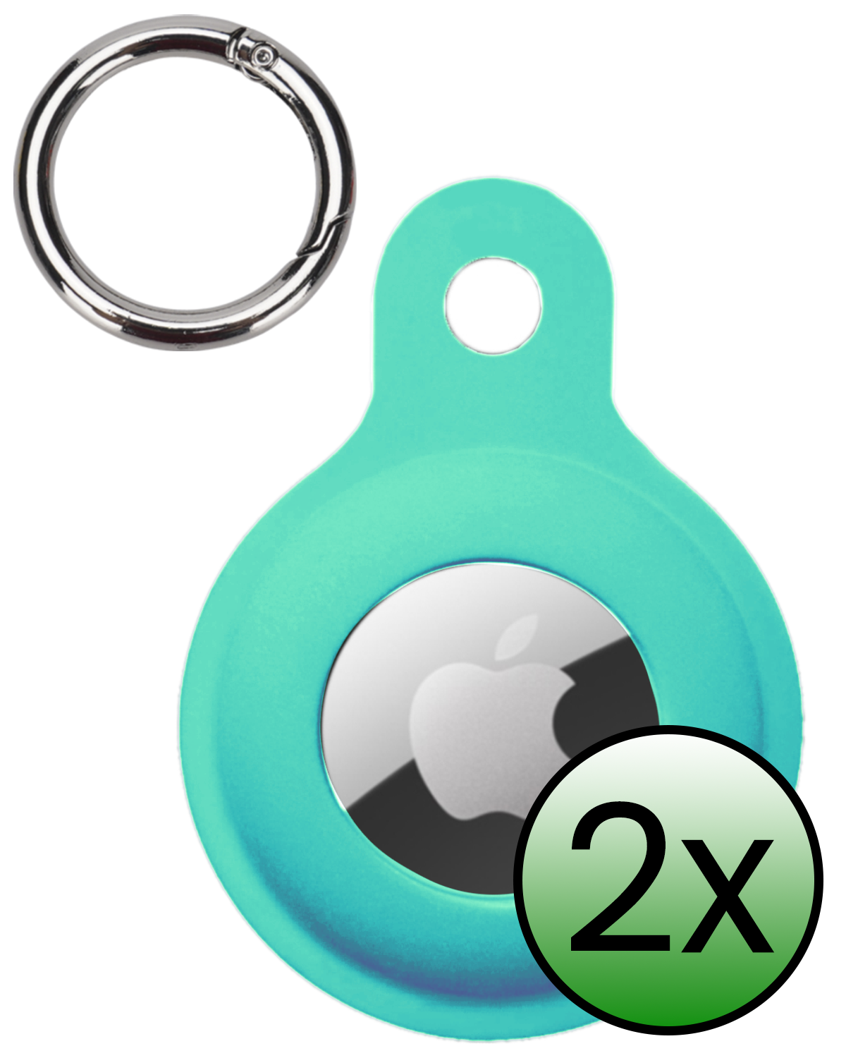 BASEY. BASEY. AirTag 2 Hoesje Siliconen - Turquoise - 2 PACK