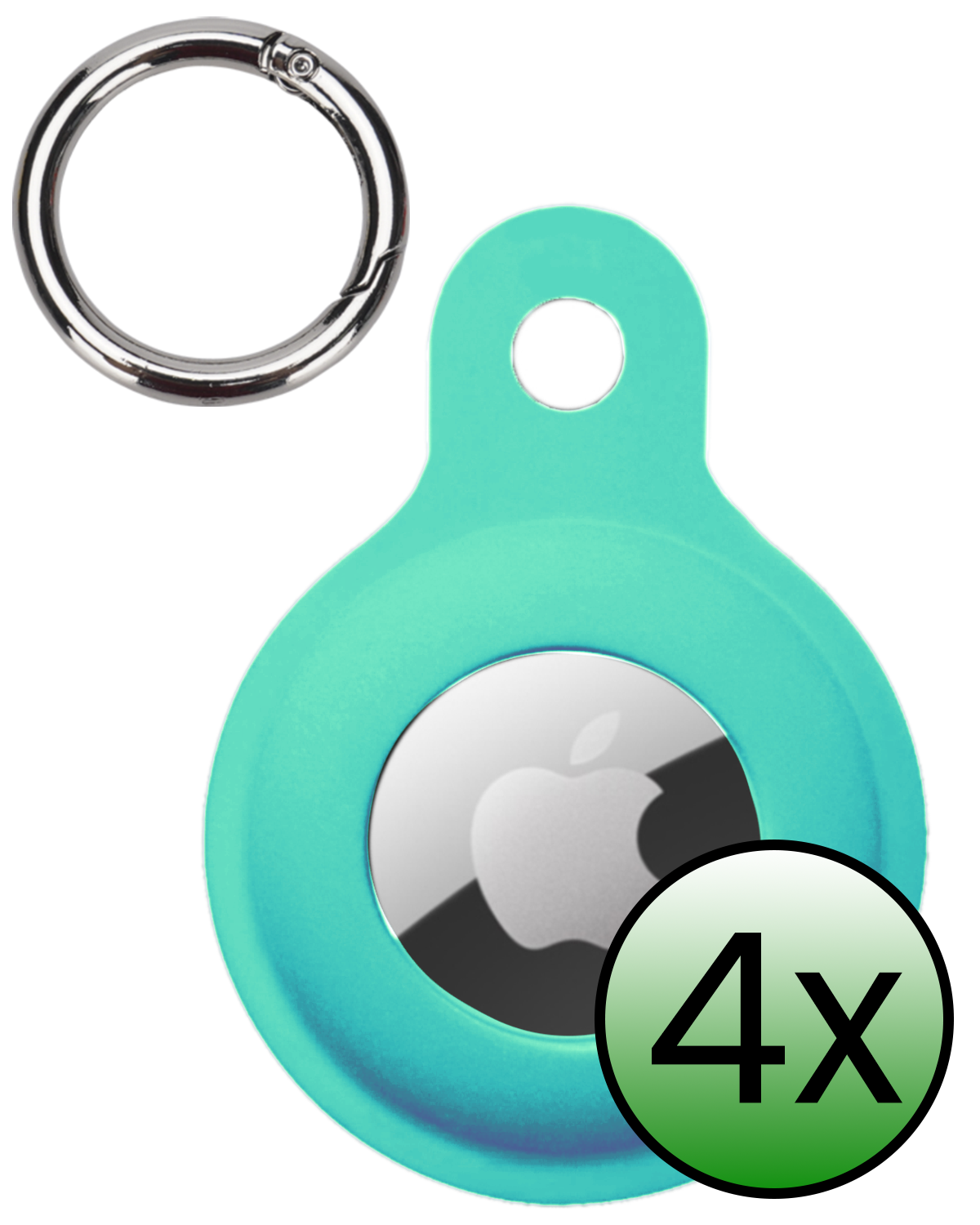 BASEY. BASEY. AirTag 2 Hoesje Siliconen - Turquoise - 4 PACK