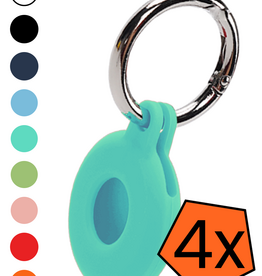 Nomfy Nomfy AirTag 2 Hoesje Siliconen - Turquoise - 4 PACK
