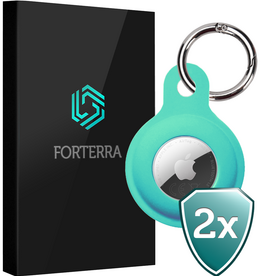 Forterra Forterra AirTag 2 Hoesje Siliconen - Turquoise - 2 PACK
