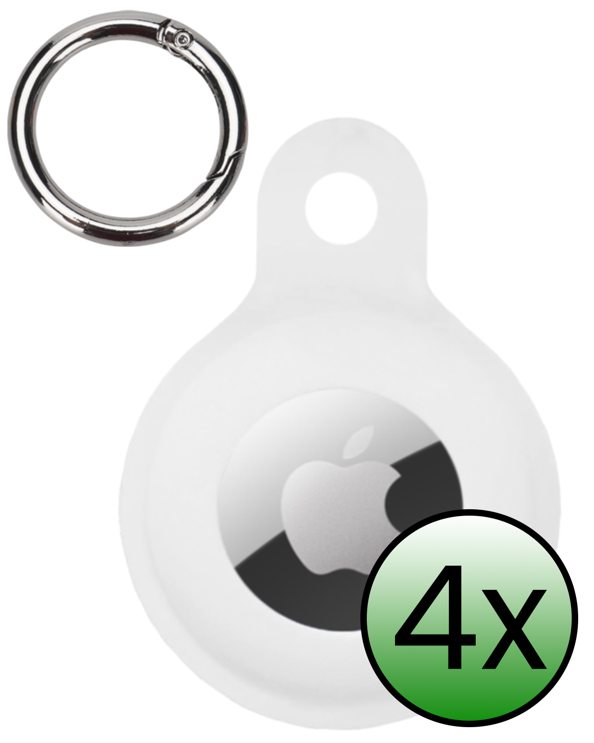 BASEY. BASEY. AirTag 2 Hoesje Siliconen - Wit - 4 PACK