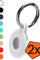 Nomfy Nomfy AirTag 2 Hoesje Siliconen - Wit - 2 PACK