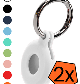 Nomfy Nomfy AirTag 2 Hoesje Siliconen - Wit - 2 PACK