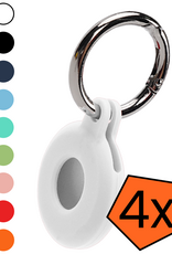 Nomfy Nomfy AirTag 2 Hoesje Siliconen - Wit - 4 PACK