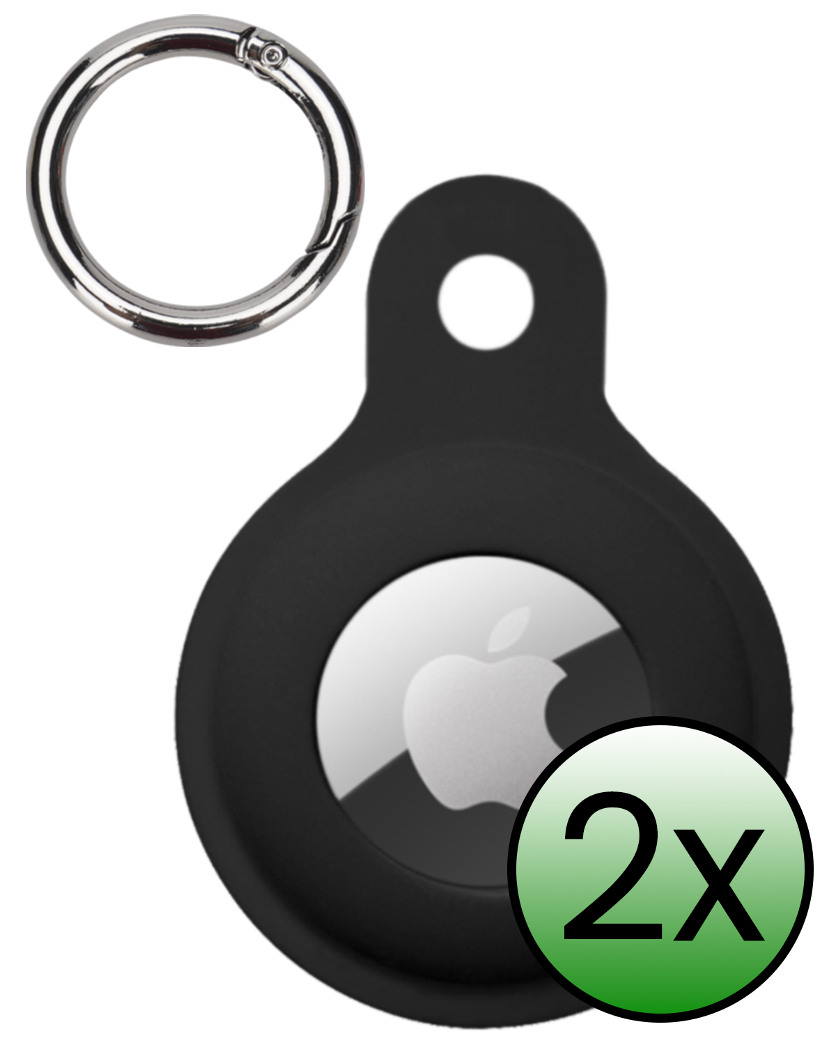 BASEY. BASEY. AirTag 2 Hoesje Siliconen - Zwart - 2 PACK