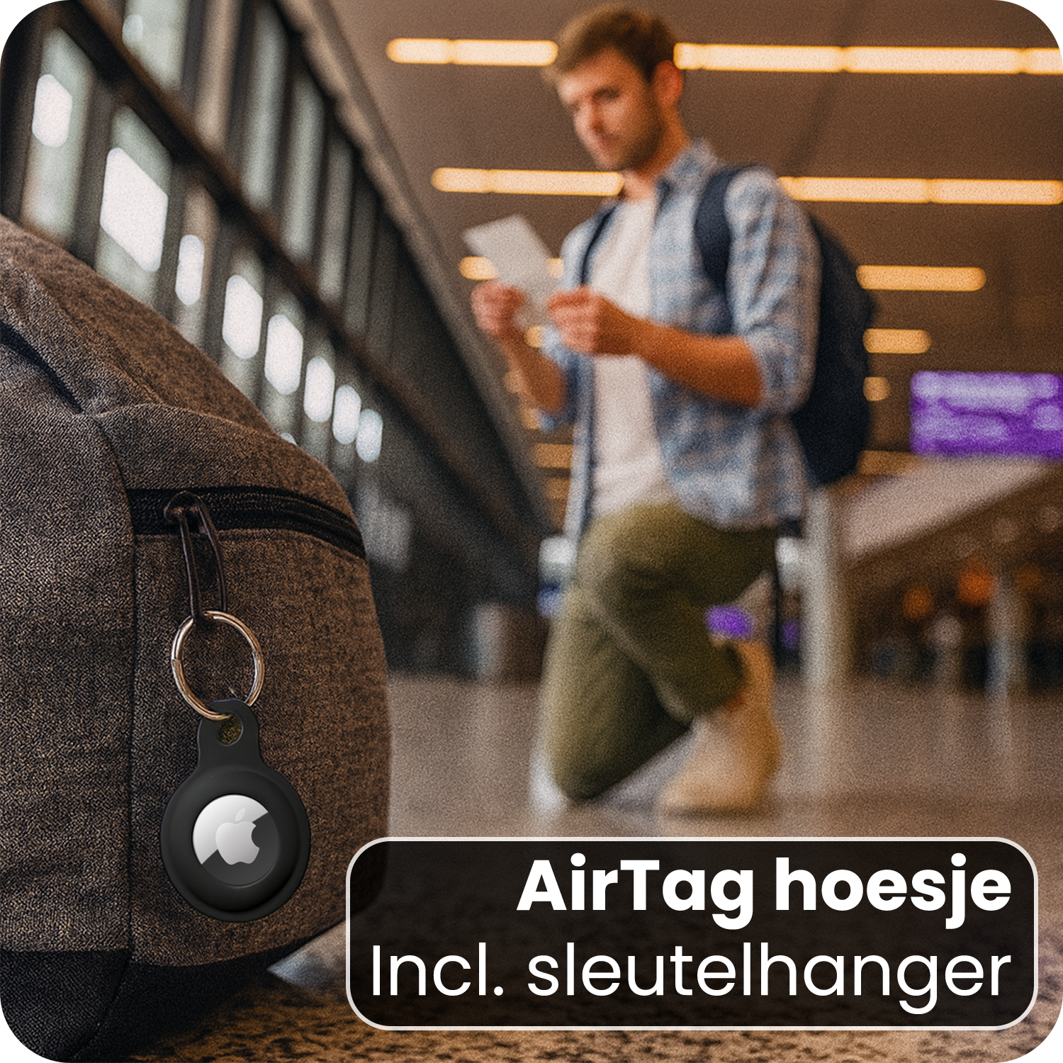 BASEY. BASEY. AirTag 2 Hoesje Siliconen - Zwart - 2 PACK