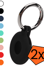 Nomfy Nomfy AirTag 2 Hoesje Siliconen - Zwart - 2 PACK