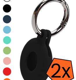 Nomfy Nomfy AirTag 2 Hoesje Siliconen - Zwart - 2 PACK