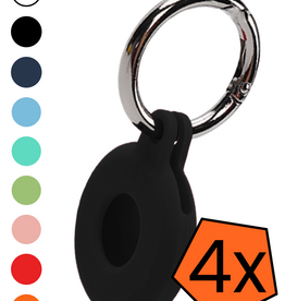Nomfy Nomfy AirTag 2 Hoesje Siliconen - Zwart - 4 PACK