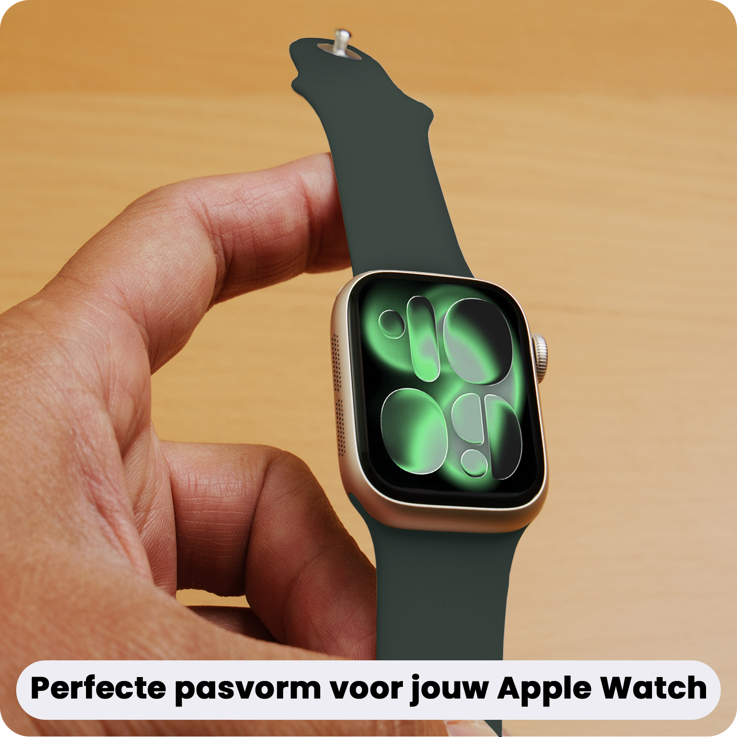 BASEY. BASEY. Apple Watch Bandje Siliconen Verstelbaar (42/44/45/46 mm) - Grijs