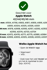 Forterra Forterra Apple Watch Bandje Siliconen Verstelbaar (42/44/45/46 mm) - Grijs