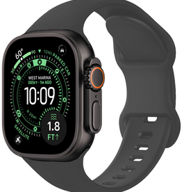 BASEY. BASEY. Apple Watch Bandje Siliconen Verstelbaar (49 mm) - Grijs