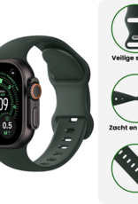 BASEY. BASEY. Apple Watch Bandje Siliconen Verstelbaar (49 mm) - Grijs