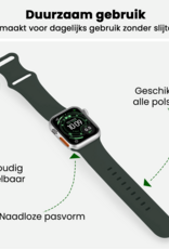 BASEY. BASEY. Apple Watch Bandje Siliconen Verstelbaar (49 mm) - Grijs