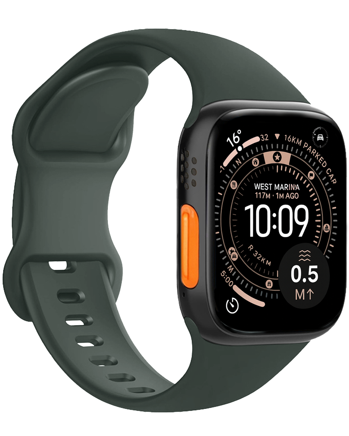 NoXx NoXx Apple Watch Bandje Siliconen Verstelbaar (49 mm) - Grijs