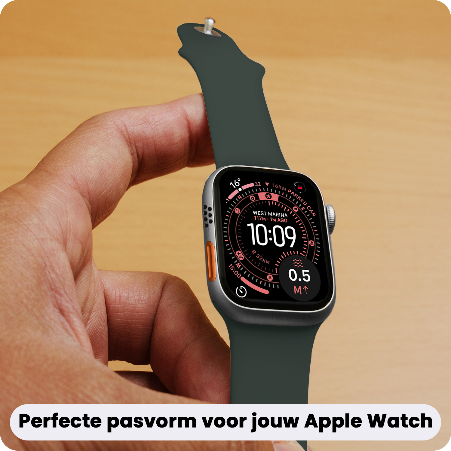 NoXx NoXx Apple Watch Bandje Siliconen Verstelbaar (49 mm) - Grijs