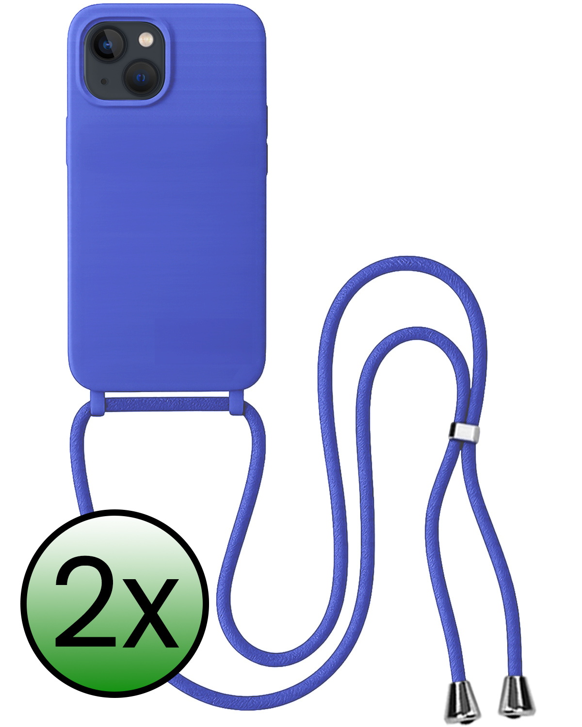 BASEY. BASEY. iPhone 13 Mini Hoesje Met Koord - Fel Blauw - 2 PACK