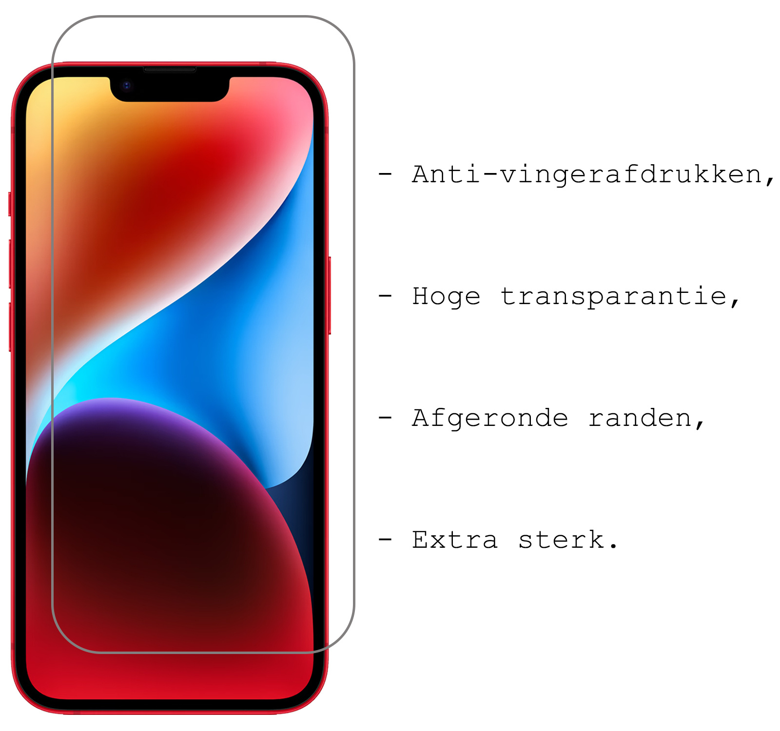 BASEY. BASEY. iPhone 13 Mini Hoesje Met Koord Met Screenprotector - Fel Blauw