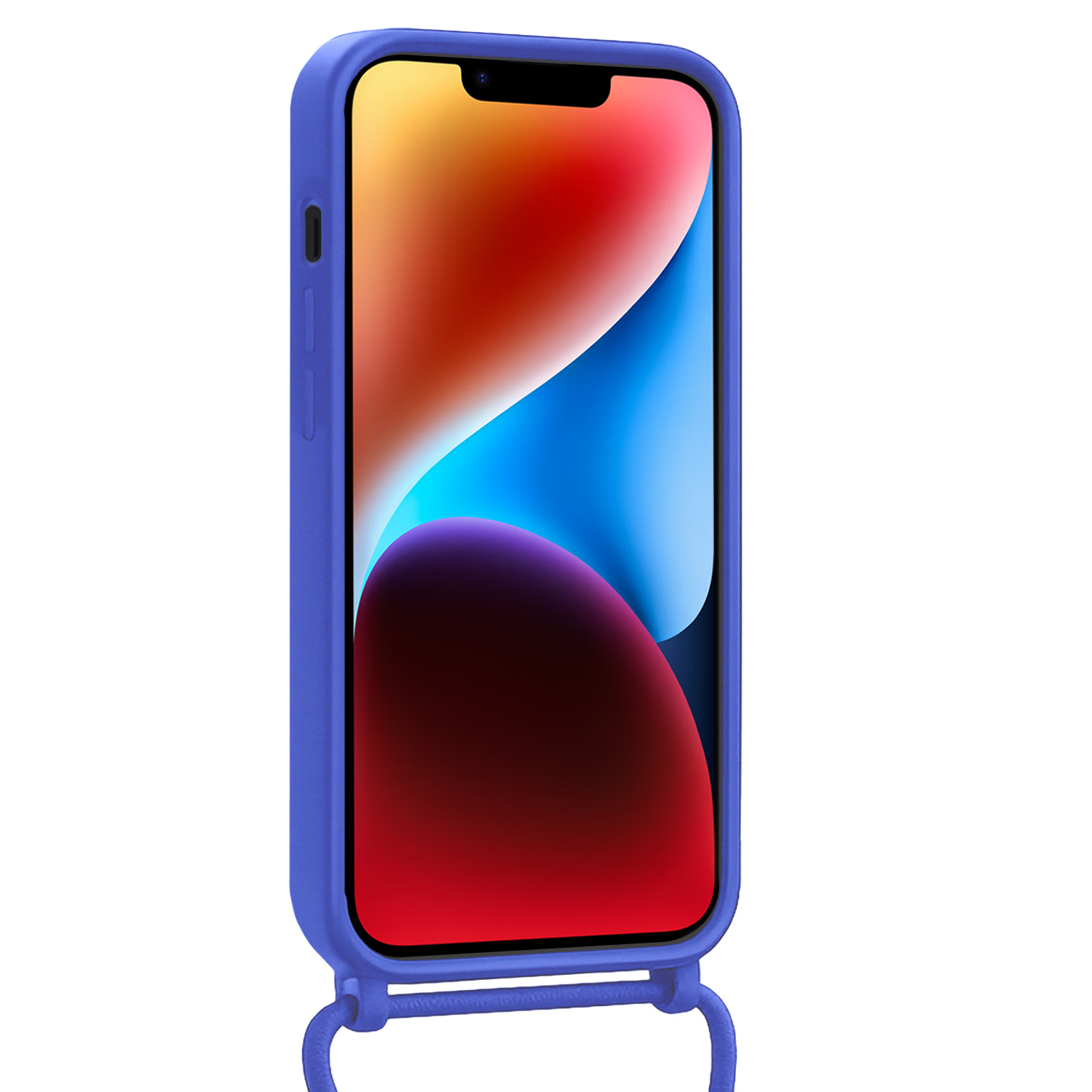 BASEY. BASEY. iPhone 13 Mini Hoesje Met Koord Met 2x Screenprotector - Fel Blauw