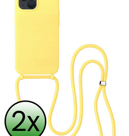 BASEY. BASEY. iPhone 13 Mini Hoesje Met Koord - Geel - 2 PACK