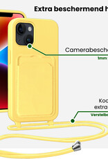 BASEY. BASEY. iPhone 13 Mini Hoesje Met Koord Met Screenprotector - Geel