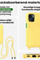 BASEY. BASEY. iPhone 13 Mini Hoesje Met Koord Met 2x Screenprotector - Geel