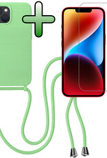 BASEY. BASEY. iPhone 13 Mini Hoesje Met Koord Met Screenprotector - Groen