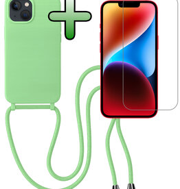 BASEY. BASEY. iPhone 13 Mini Hoesje Met Koord Met Screenprotector - Groen