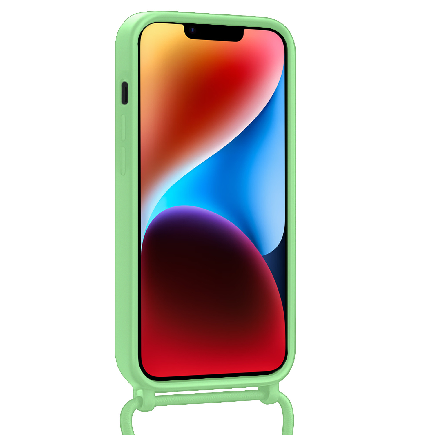 BASEY. BASEY. iPhone 13 Mini Hoesje Met Koord Met 2x Screenprotector - Groen