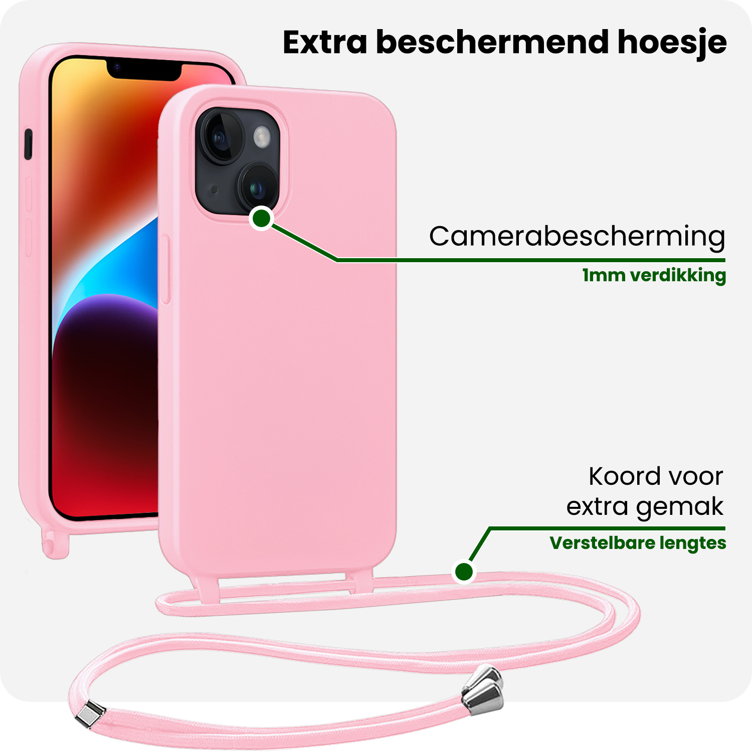 BASEY. BASEY. iPhone 13 Mini Hoesje Met Koord - Lichtroze