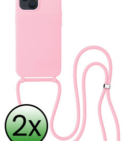 BASEY. BASEY. iPhone 13 Mini Hoesje Met Koord - Lichtroze - 2 PACK