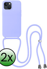 BASEY. BASEY. iPhone 13 Mini Hoesje Met Koord - Lila - 2 PACK