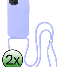 BASEY. BASEY. iPhone 13 Mini Hoesje Met Koord - Lila - 2 PACK