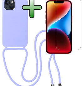 BASEY. BASEY. iPhone 13 Mini Hoesje Met Koord Met Screenprotector - Lila