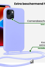BASEY. BASEY. iPhone 13 Mini Hoesje Met Koord Met 2x Screenprotector - Lila