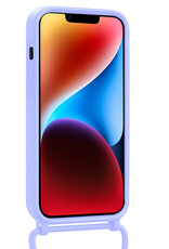 BASEY. BASEY. iPhone 13 Mini Hoesje Met Koord Met 2x Screenprotector - Lila