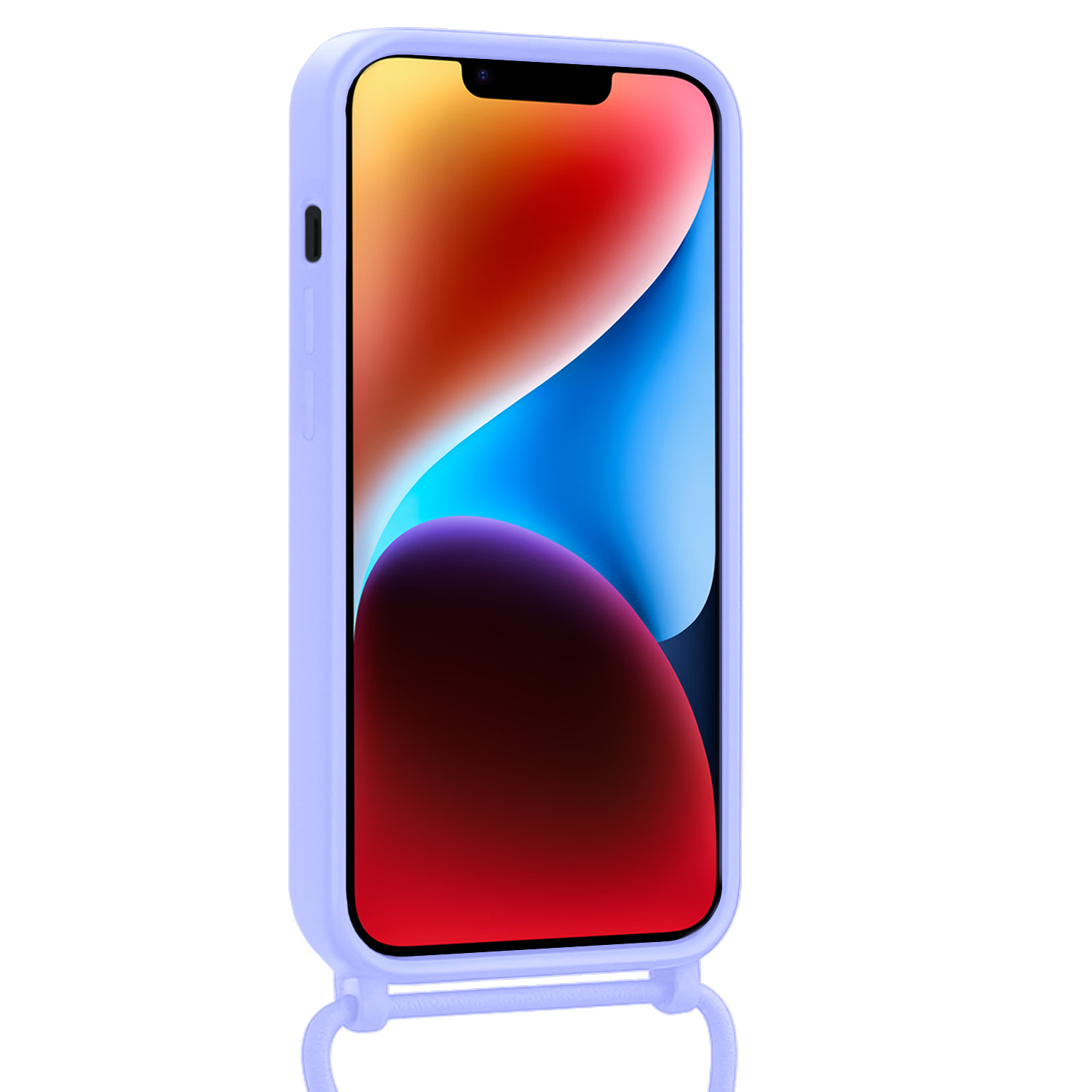 BASEY. BASEY. iPhone 13 Mini Hoesje Met Koord Met 2x Screenprotector - Lila