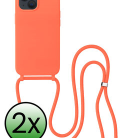 BASEY. BASEY. iPhone 13 Mini Hoesje Met Koord - Papaya - 2 PACK
