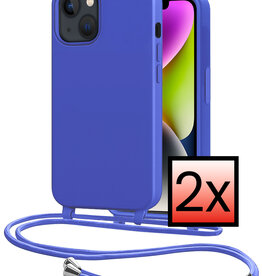 NoXx NoXx iPhone 13 Mini Hoesje Met Koord - Fel Blauw - 2 PACK