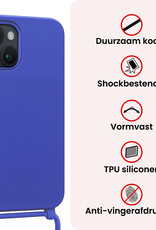 NoXx NoXx iPhone 13 Mini Hoesje Met Koord Met Screenprotector - Fel Blauw