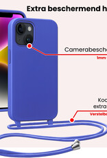 NoXx NoXx iPhone 13 Mini Hoesje Met Koord Met 2x Screenprotector - Fel Blauw