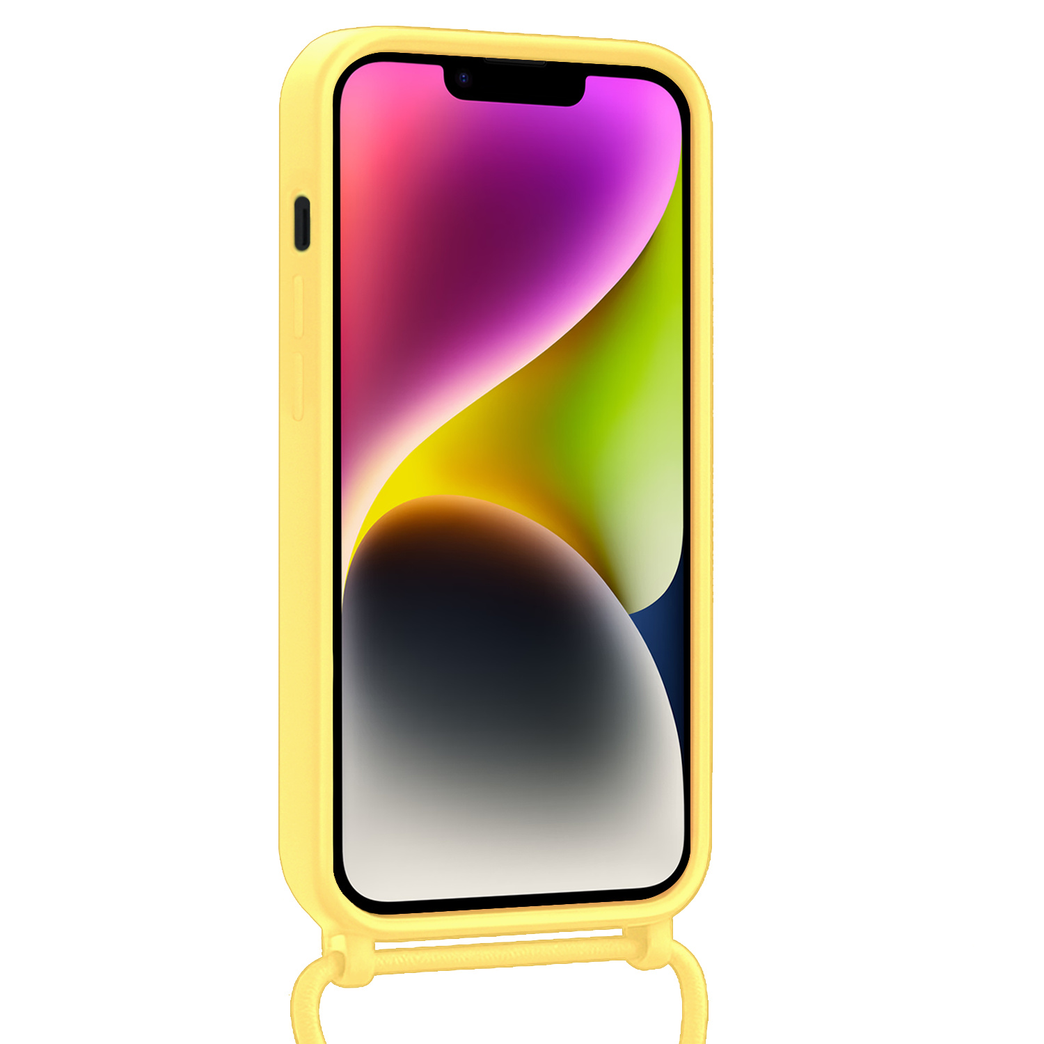 NoXx NoXx iPhone 13 Mini Hoesje Met Koord - Geel - 2 PACK