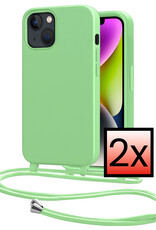 NoXx NoXx iPhone 13 Mini Hoesje Met Koord - Groen - 2 PACK