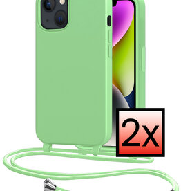 NoXx NoXx iPhone 13 Mini Hoesje Met Koord - Groen - 2 PACK