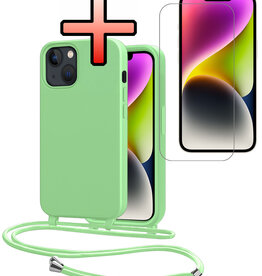 NoXx NoXx iPhone 13 Mini Hoesje Met Koord Met Screenprotector - Groen