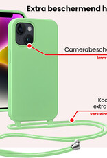 NoXx NoXx iPhone 13 Mini Hoesje Met Koord Met 2x Screenprotector - Groen