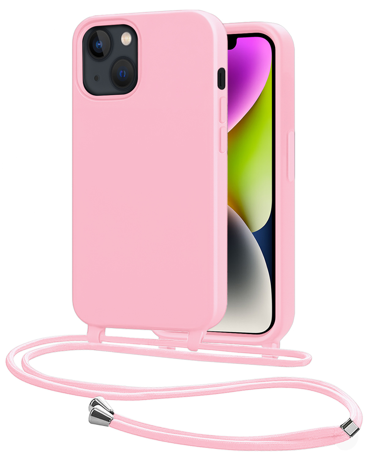 NoXx NoXx iPhone 13 Mini Hoesje Met Koord - Lichtroze