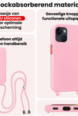 NoXx NoXx iPhone 13 Mini Hoesje Met Koord - Lichtroze